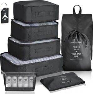 Stekkers en stopcontacten in Santorini 2 Packing Cubes voor het reizen
