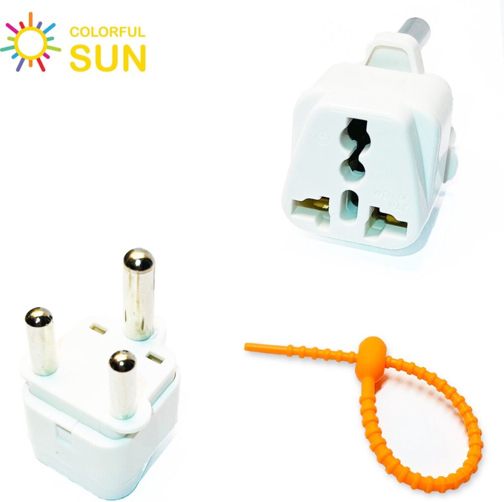 Reisstekker voor type M🔌 1 Colorful Sun Universele Wereldstekker