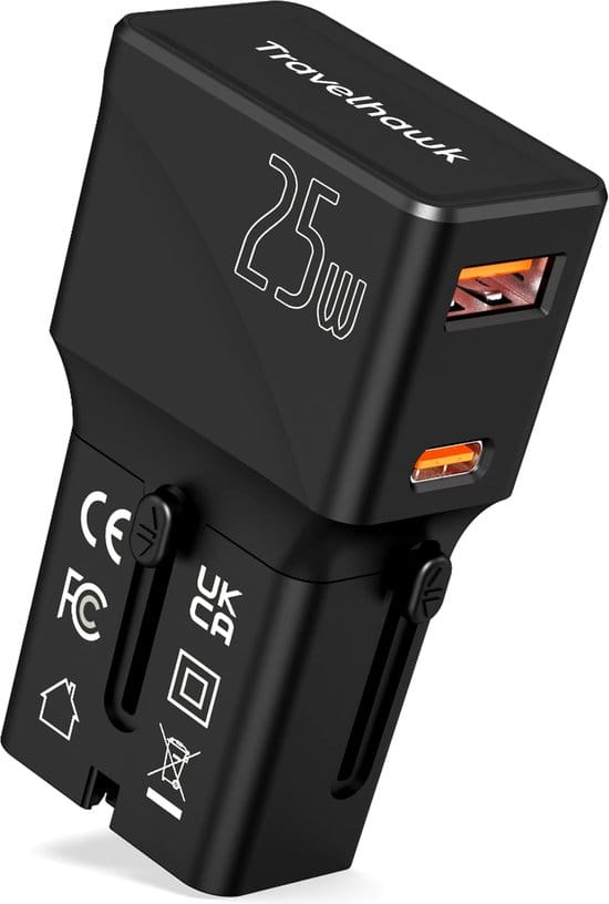 Stekkers en stopcontacten in Irak 1 travelhawk universele reisstekker zwart